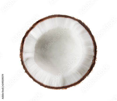 half coconut isolated on white background