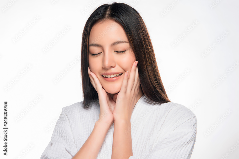 Beautiful Young asian Woman with Clean Fresh Skin