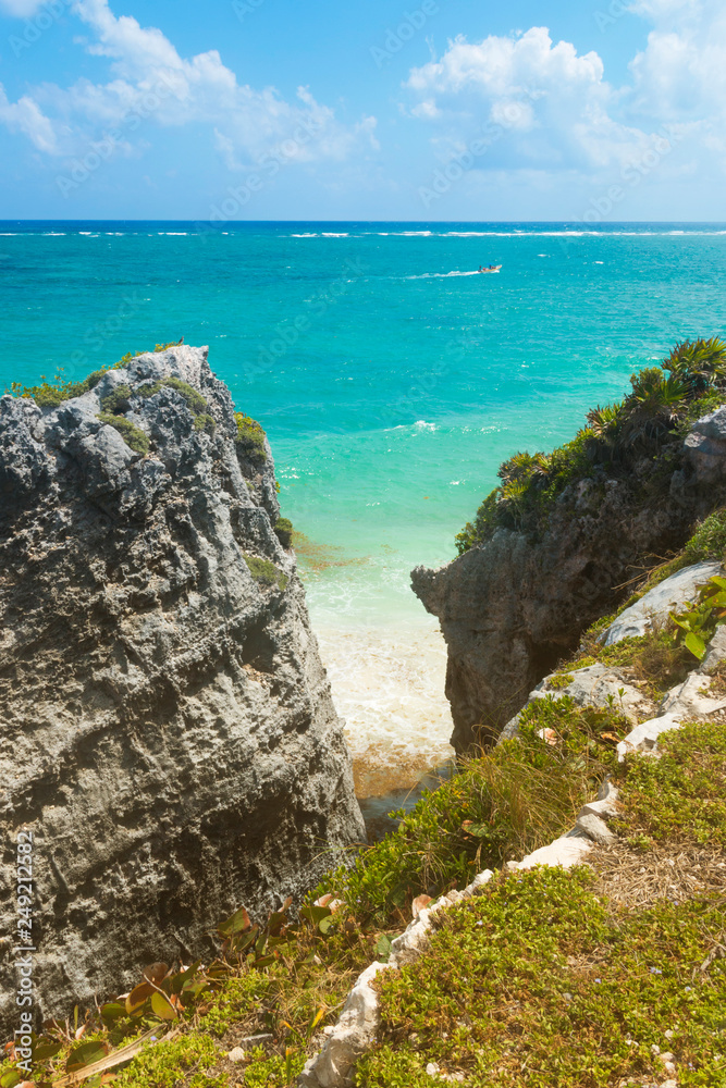Caribbena sea cliff view