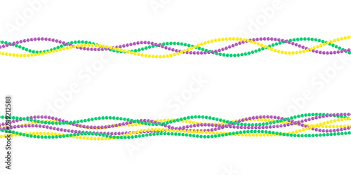 Mardi gras beads isolated on white background. Vector