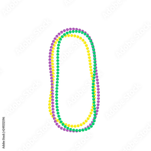 Mardi gras beads isolated on white background. Vector illustration