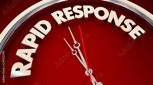Rapid Response Fast Action Urgent Now Clock 3d Illustration