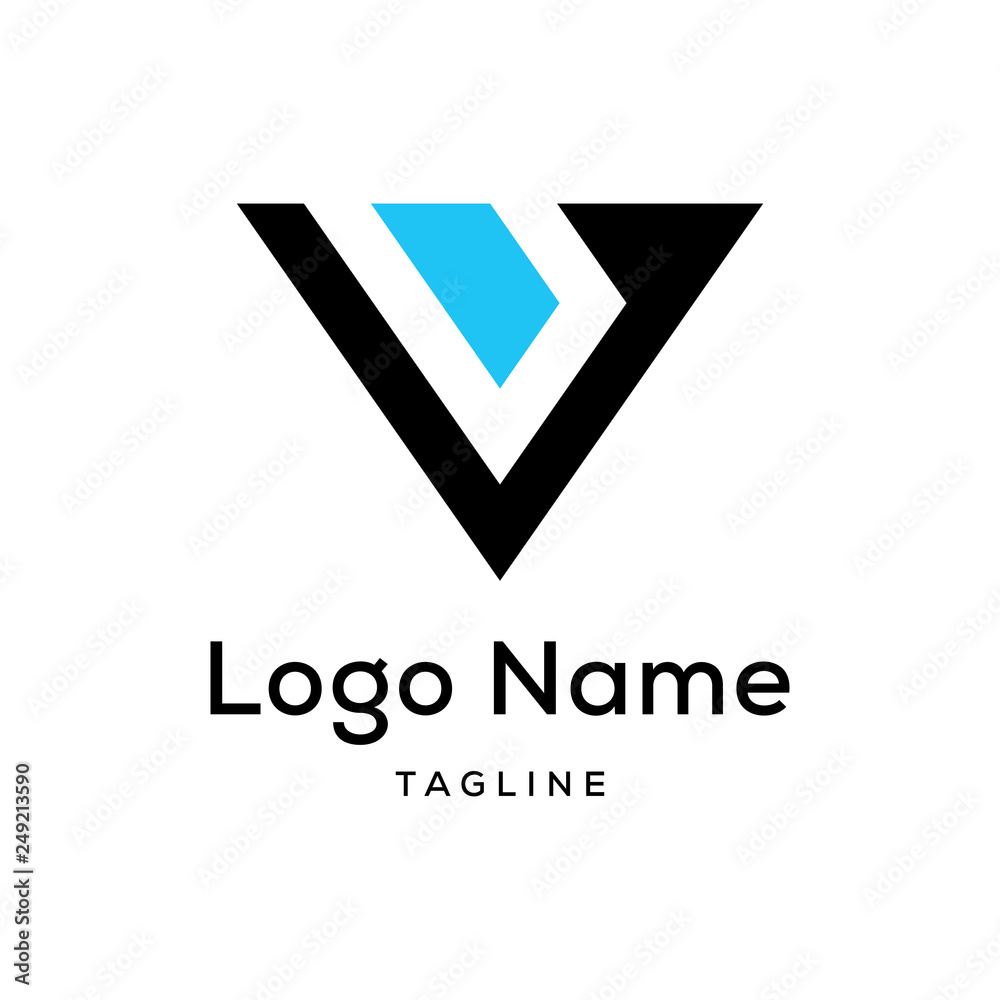 Initial V abstract simple logo Initial V abstract simple logo