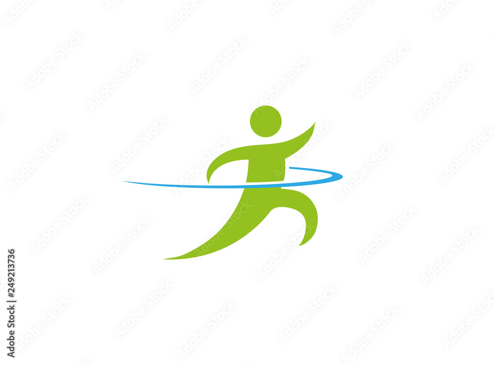 Speed sprinter an athlete run fast for logo design