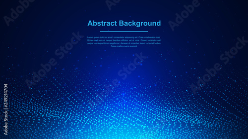 Dynamic abstract liquid flow particles background. Abstract blue particles background. Eps10 Vector background.