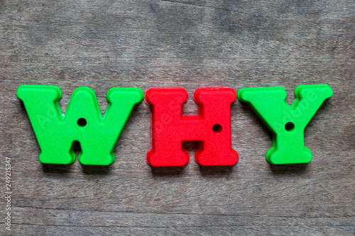 Wallpaper Mural Color alphabet in word why on wood background Torontodigital.ca