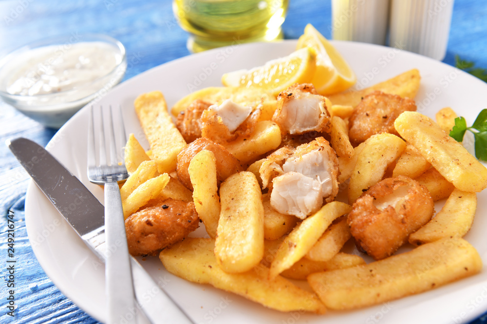 Fish and chips - traditional english fast food Fish and chips - traditional english fast food
