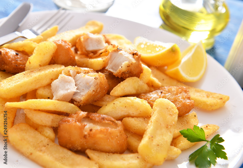 Fish and chips - traditional english fast food Fish and chips - traditional english fast food