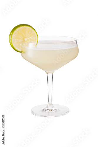 Refreshing Rum Daiquiri Cocktail on White