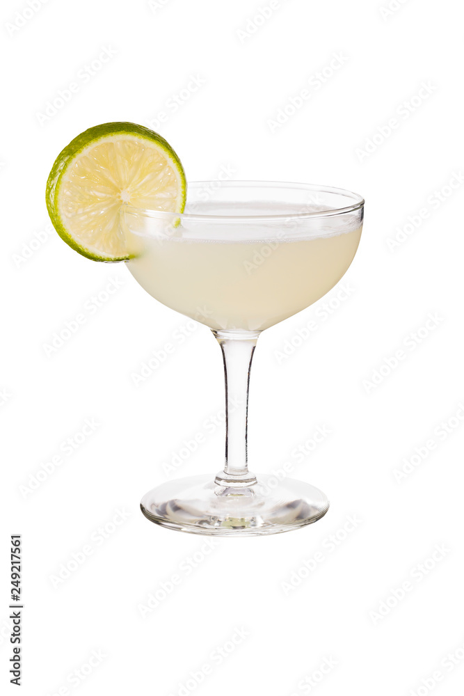 Refreshing Vodka Gimlet Cocktail on White