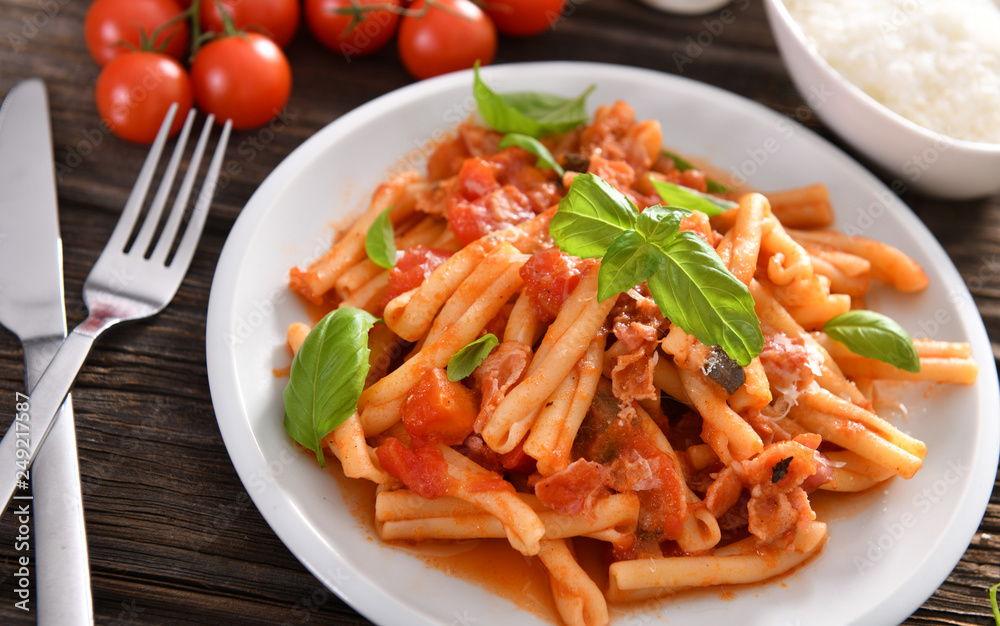 Italian style pasta with tomato sauce Italian style pasta with tomato sauce