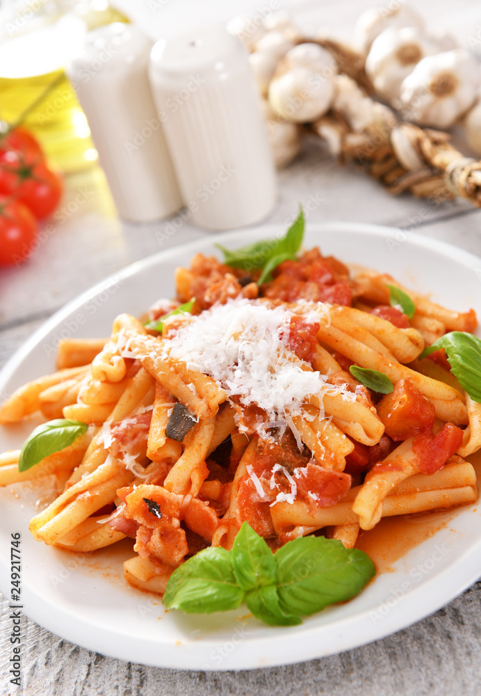 Italian style pasta with tomato sauce Italian style pasta with tomato sauce