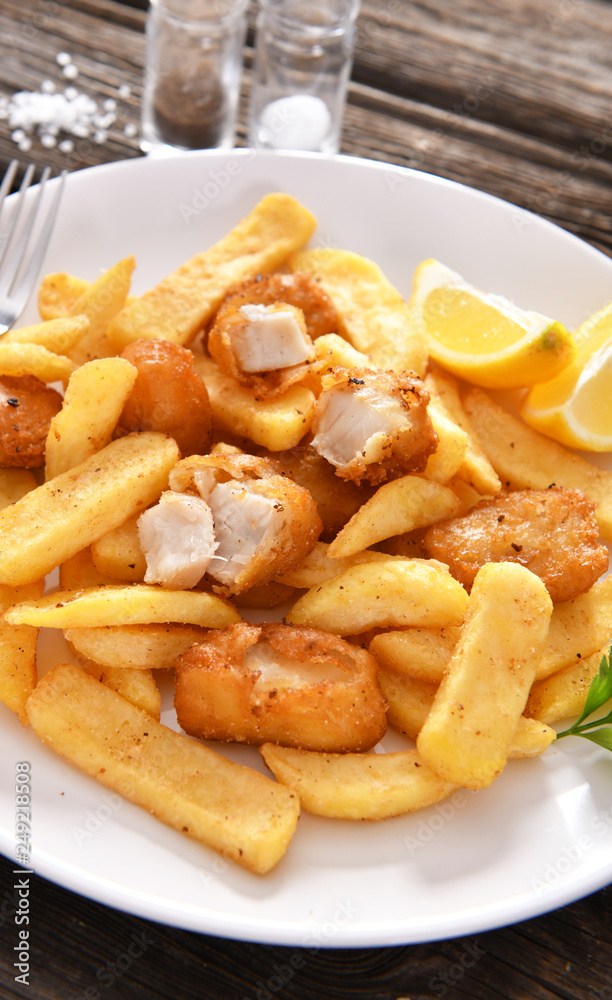 Fish and chips - traditional english fast food