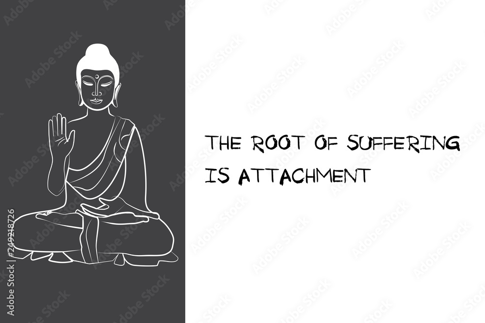 custom made wallpaper toronto digitalBuddha black and white drawing sketch. Quotes buddhism