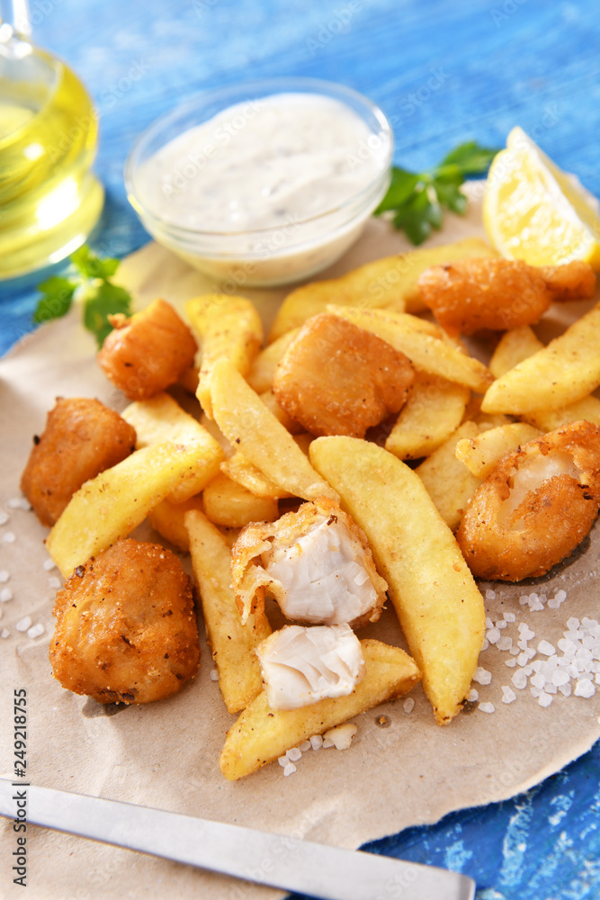 Fish and chips - traditional english fast food