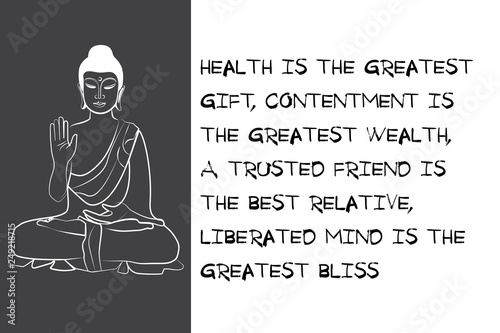 Wallpaper Mural Buddha black and white drawing sketch. Quotes buddhism Torontodigital.ca