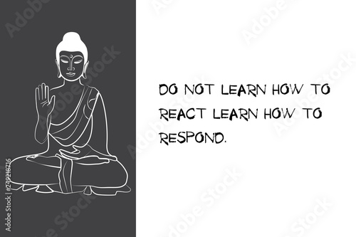 Wallpaper Mural Buddha black and white drawing sketch. Quotes buddhism Torontodigital.ca