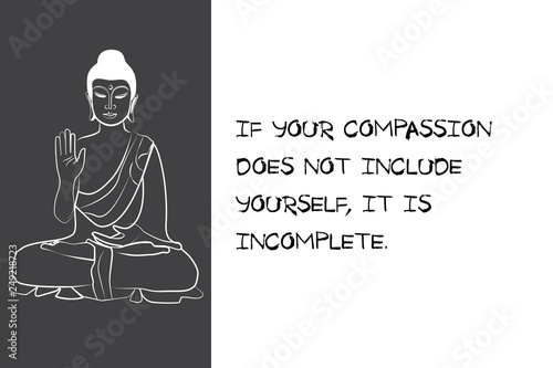 Wallpaper Mural Buddha black and white drawing sketch. Quotes buddhism Torontodigital.ca