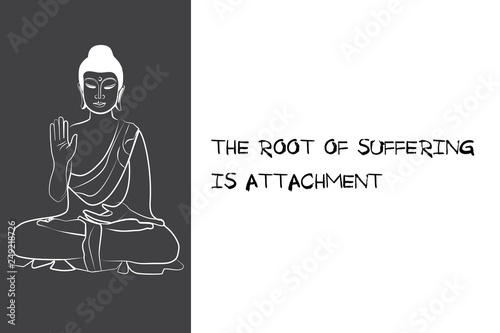 Wallpaper Mural Buddha black and white drawing sketch. Quotes buddhism Torontodigital.ca
