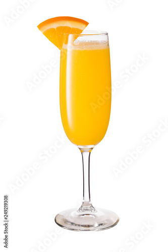 Vodka Orange Juice Mimosa Cocktail on White