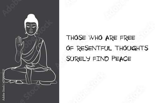 Wallpaper Mural Buddha black and white drawing sketch. Quotes buddhism Torontodigital.ca
