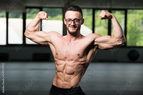 Portrait Of A Physically Fit Muscular Nerd Man