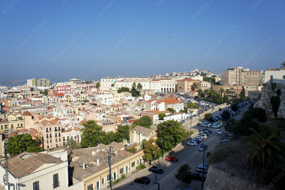 Streets of Cagliari. View from the fortress wall. 