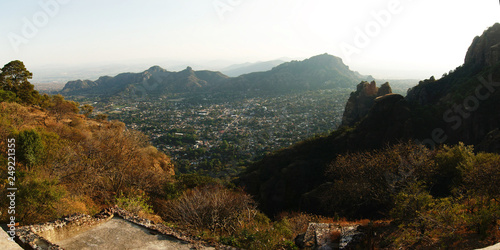 Panoramic view form Tepozteco mountain, Tepoztlan, Morelos, Mexico. photo