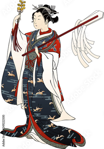 浮世絵　巫女　その1