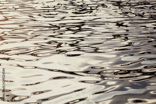 Waves on water surface and sunlight reflection 水面の波と光の反射