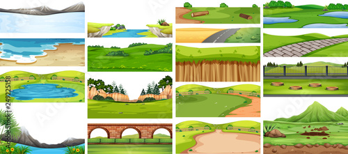Set of nature scene