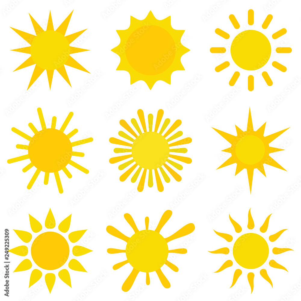 Sun vector icon set Sun vector icon set