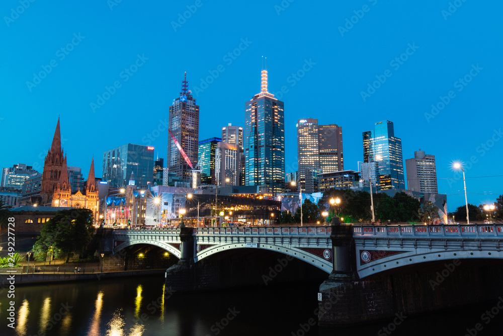 Obraz premium Melbourne night skyline