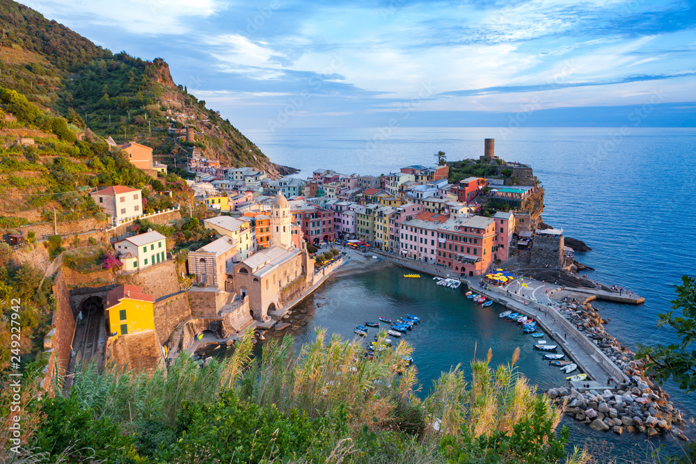 View of Vernazza Italy from the Azure trail