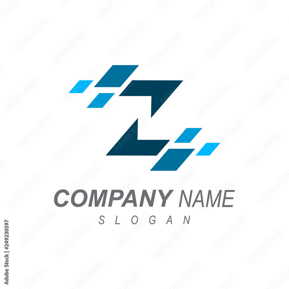 Fototapeta premium Pixel Letter Z Logo Template