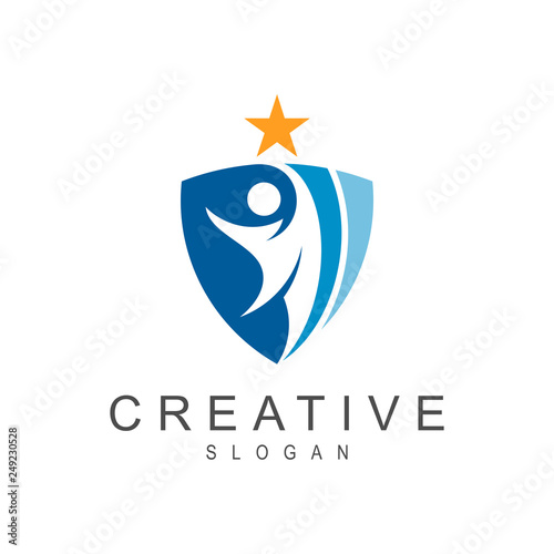 Kids Care Logo, Shield People Logo