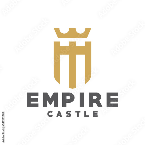 Shield Kingdom Empire Castel Logo Vector Graphic Design