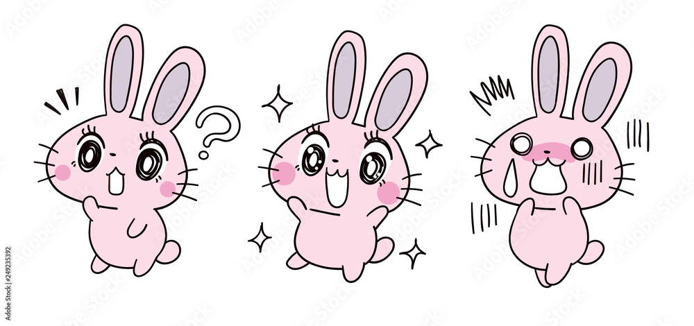 かわいい 女の子 うさぎのキャラクター かわいい 女の子 うさぎのキャラクター