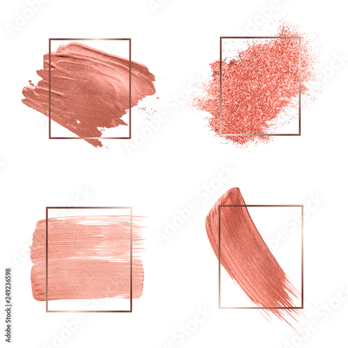 Collection of pink brush strokes
