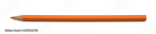 Orange pencil color isolated on white background with clipping path.