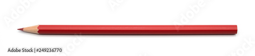 red pencil isolated on white background clipping path.