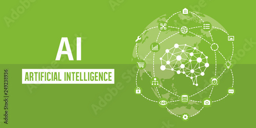 AI ( artificial intelligence ) image banner illustration.