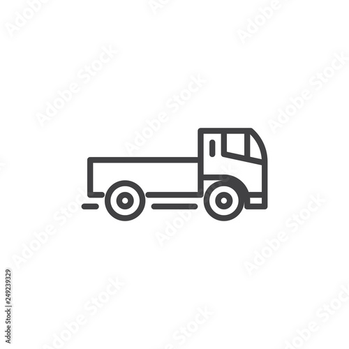 Construction Vehicle Truck line icon. linear style sign for mobile concept and web design. Shipping truck outline vector icon. Transportation symbol, logo illustration. Pixel perfect vector graphics