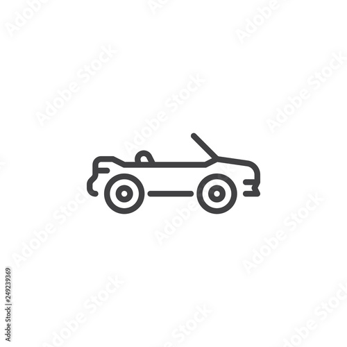 Cabriolet car line icon. linear style sign for mobile concept and web design. Convertible car outline vector icon. Symbol  logo illustration. Pixel perfect vector graphics