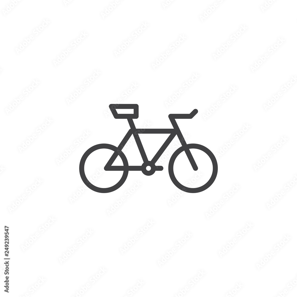 Bicycle line icon. linear style sign for mobile concept and web design. Bike outline vector icon. Symbol, logo illustration. Pixel perfect vector graphics Bicycle line icon. linear style sign for mobile concept and web design. Bike outline vector icon. Symbol, logo illustration. Pixel perfect vector graphics