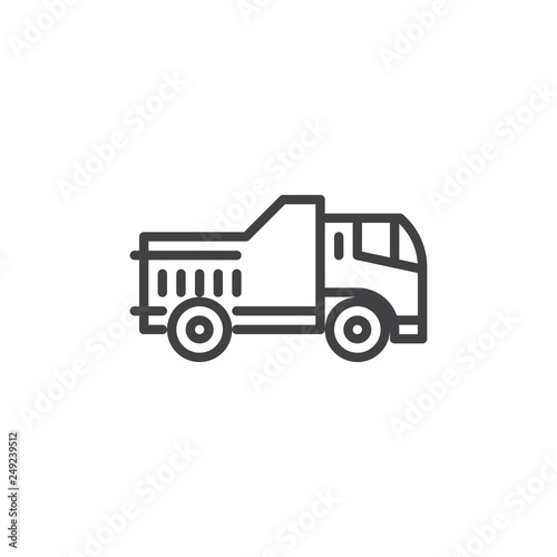 Wallpaper Mural Transportation truck line icon. linear style sign for mobile concept and web design. Tipper truck outline vector icon. Symbol, logo illustration. Pixel perfect vector graphics Torontodigital.ca