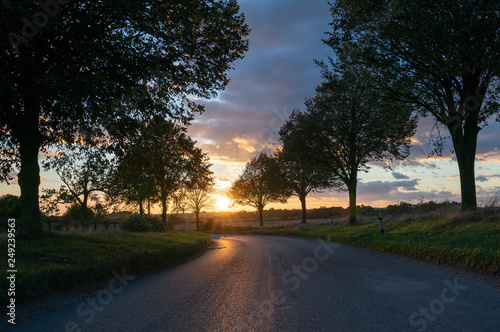 Countryside Road at Sunset