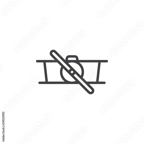 Retro biplane line icon. linear style sign for mobile concept and web design. Propeller airplane outline vector icon. Symbol, logo illustration. Pixel perfect vector graphics
