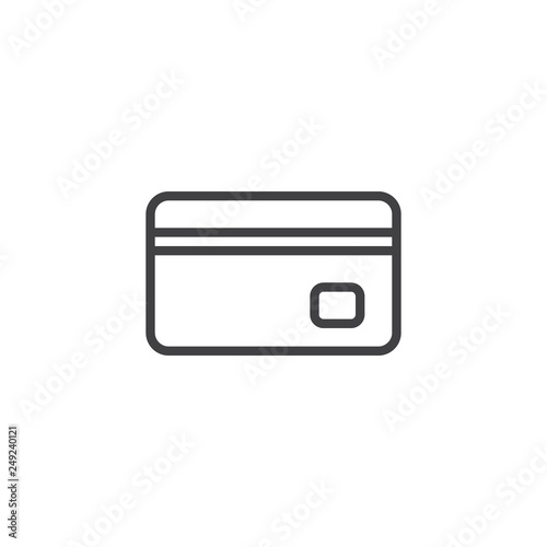 Bank card line icon. linear style sign for mobile concept and web design. Plastic credit card outline vector icon. Payment method symbol, logo illustration. Pixel perfect vector graphics