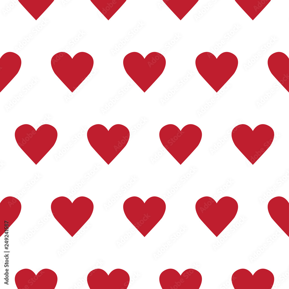 Vector seamless pattern with small hearts on white background